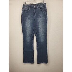 Earl Womens Jeans Blue 10 Denim Slim Boot Cut Western Rhinestone Pockets
